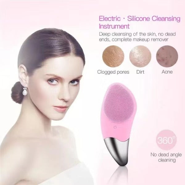 Escova de Limpeza Facial Elétrica em Silicone