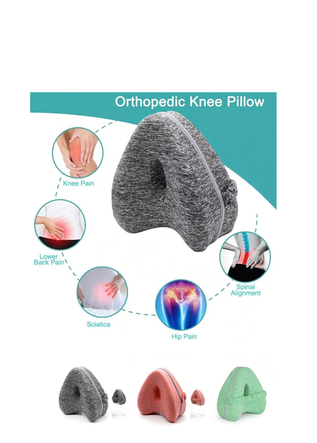 Almofada Ortopédica para Joelhos em Memory Foam