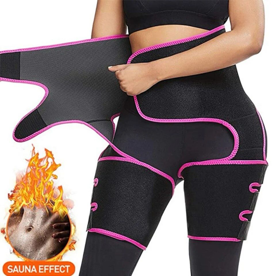 Faixa Modeladora 3 em 1 para Cintura e Coxas com Efeito Sauna