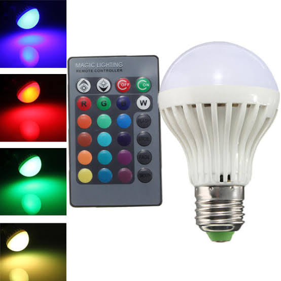 Lâmpada LED RGB E27 com Comando