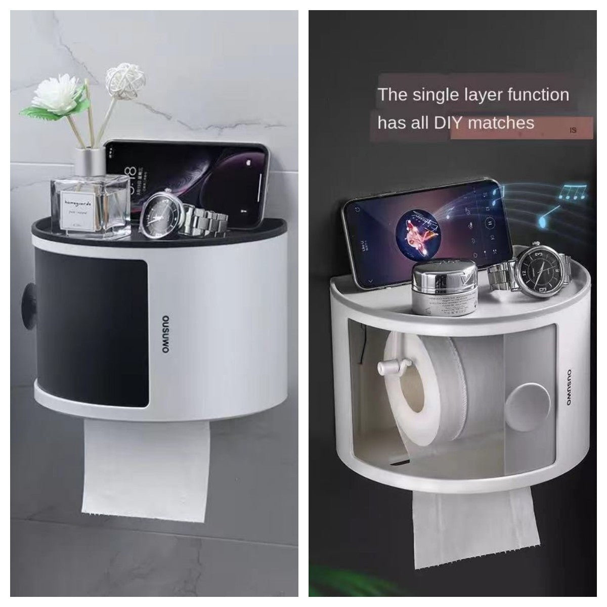 Suporte de Papel Higiénico com Prateleira Multifuncional