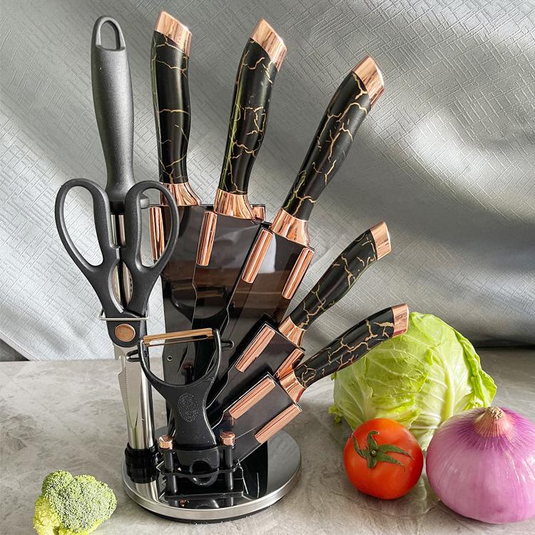 Conjunto de Facas 8 Peças com Suporte Rotativo