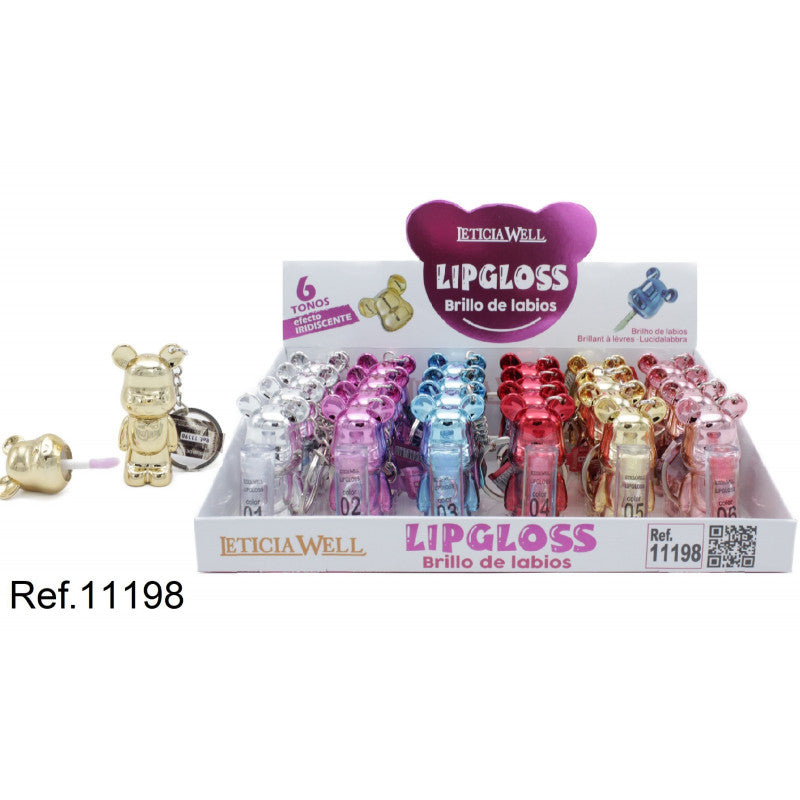 Lipgloss osito Irisdiscente Chaveiro