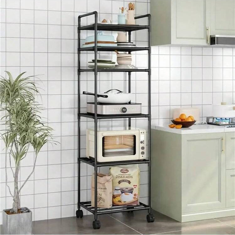 Estante de Cozinha Multifuncional com Rodas