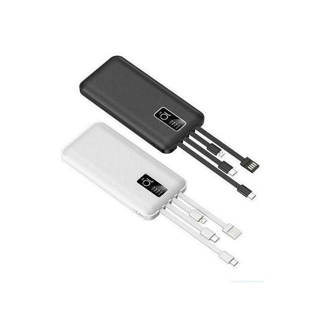 Powerbank 10000 mAh com 4 Cabos Integrados