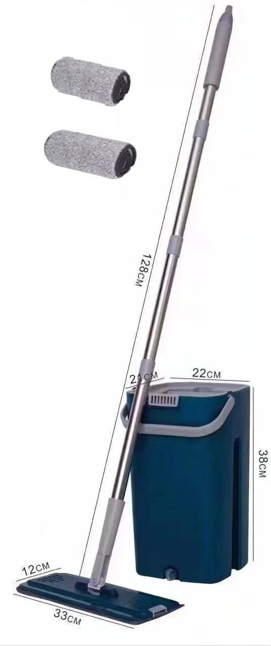 Kit Mopa Plana com Balde e 2 Panos de Microfibra
