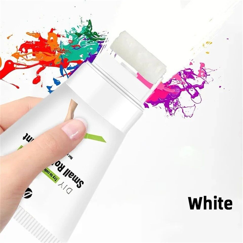 Tinta de Reparação de Parede Branca com Rolo DIY