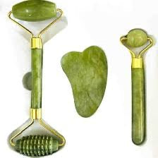 Set Roller Facial + Gua Sha em Jade Verde