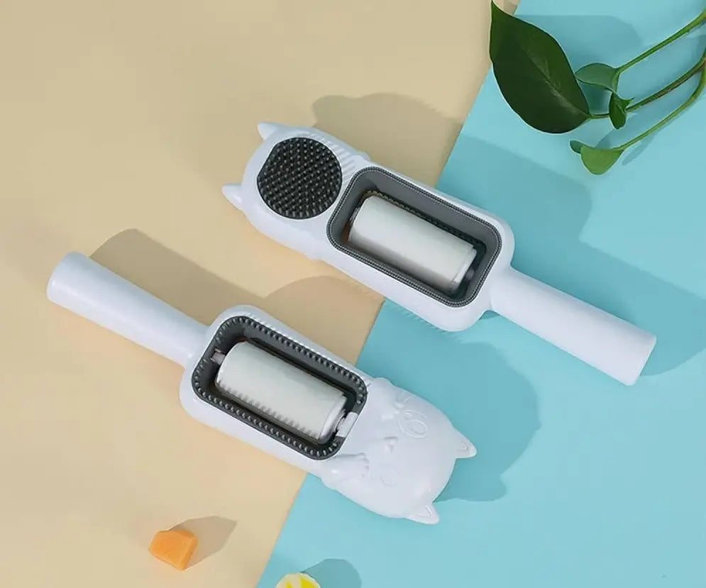 Escova de Grooming com Botão de Limpeza Automática para Animais