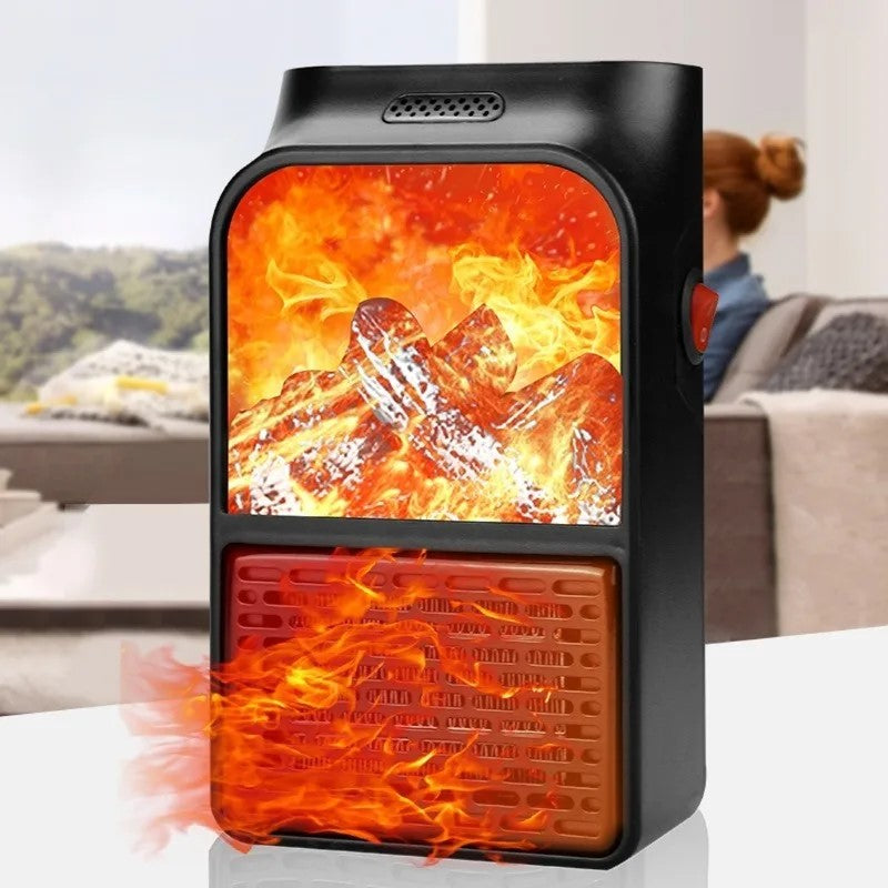 Mini Aquecedor de Tomada com Efeito de Lareira 1000w c/comando
