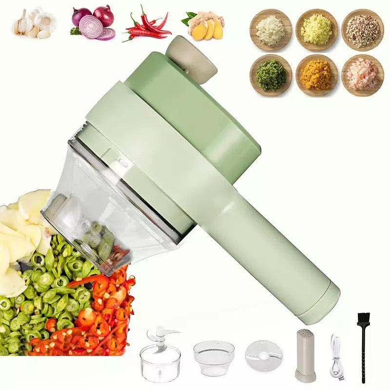 Cortador Elétrico de Legumes 4 em 1 Portátil