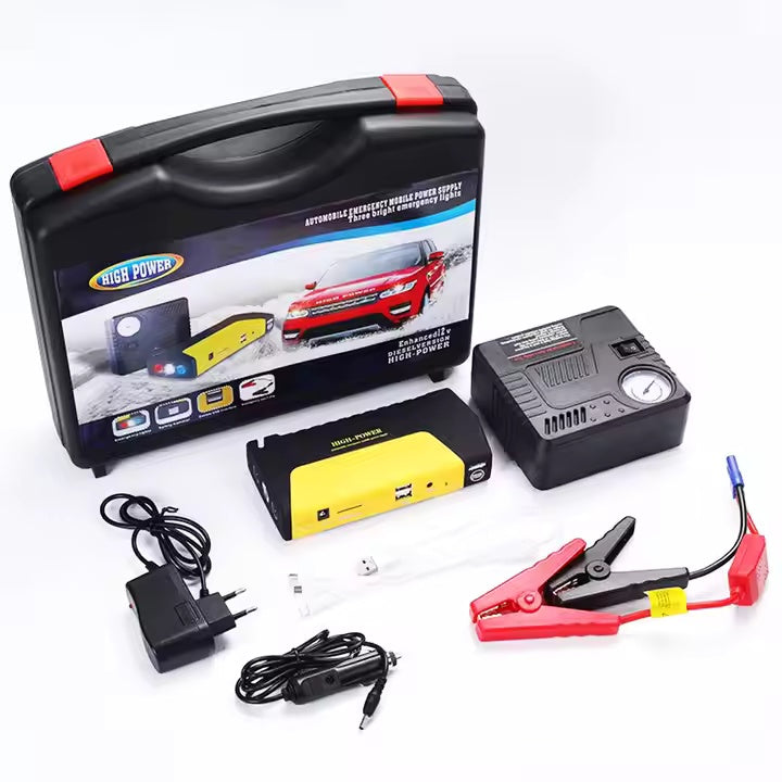 Kit Arrancador de Bateria com Compressor de Ar