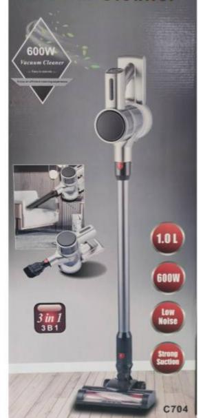 Aspirador Vertical Sem Fios 3 em 1 C704 600W