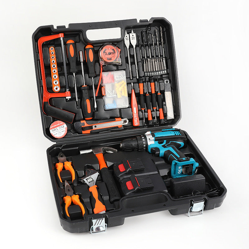 Kit Ferramentas Completo com Berbequim e Maleta
