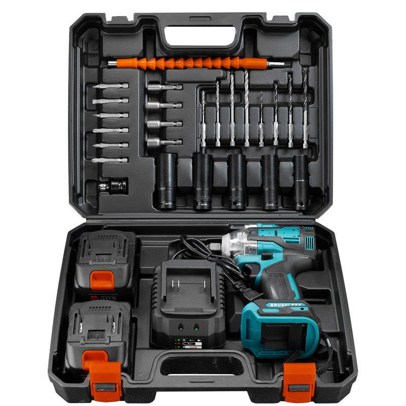 Chave de Impacto Sem Fios Brushless com Kit Acessórios