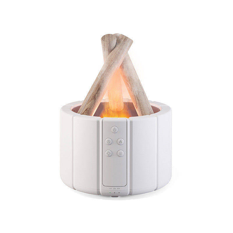 Humidificador Fogueira com Toros de Madeira e Timer