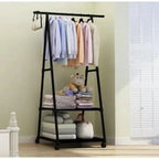 Cabide Porta-Roupa Triangular com 2 Prateleiras