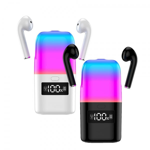 Auriculares Bluetooth TWS com Estojo LED RGB