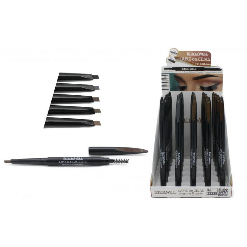 Lápis de Sobrancelhas Eyebrow 5 Cores com Pente