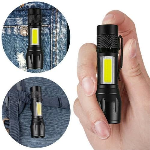 Mini Lanterna LED com Clip e Luz COB