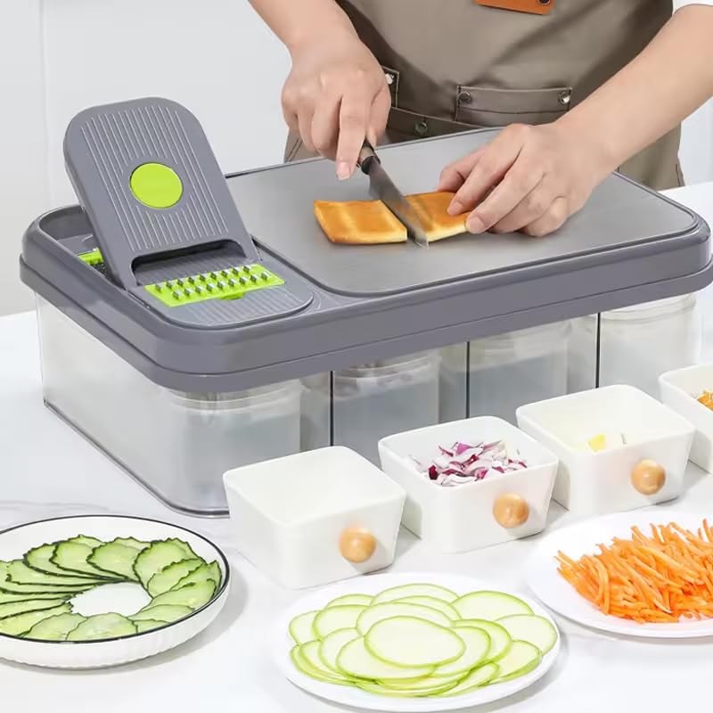 Cortador de Legumes Multifunções com Tábua e Gavetas