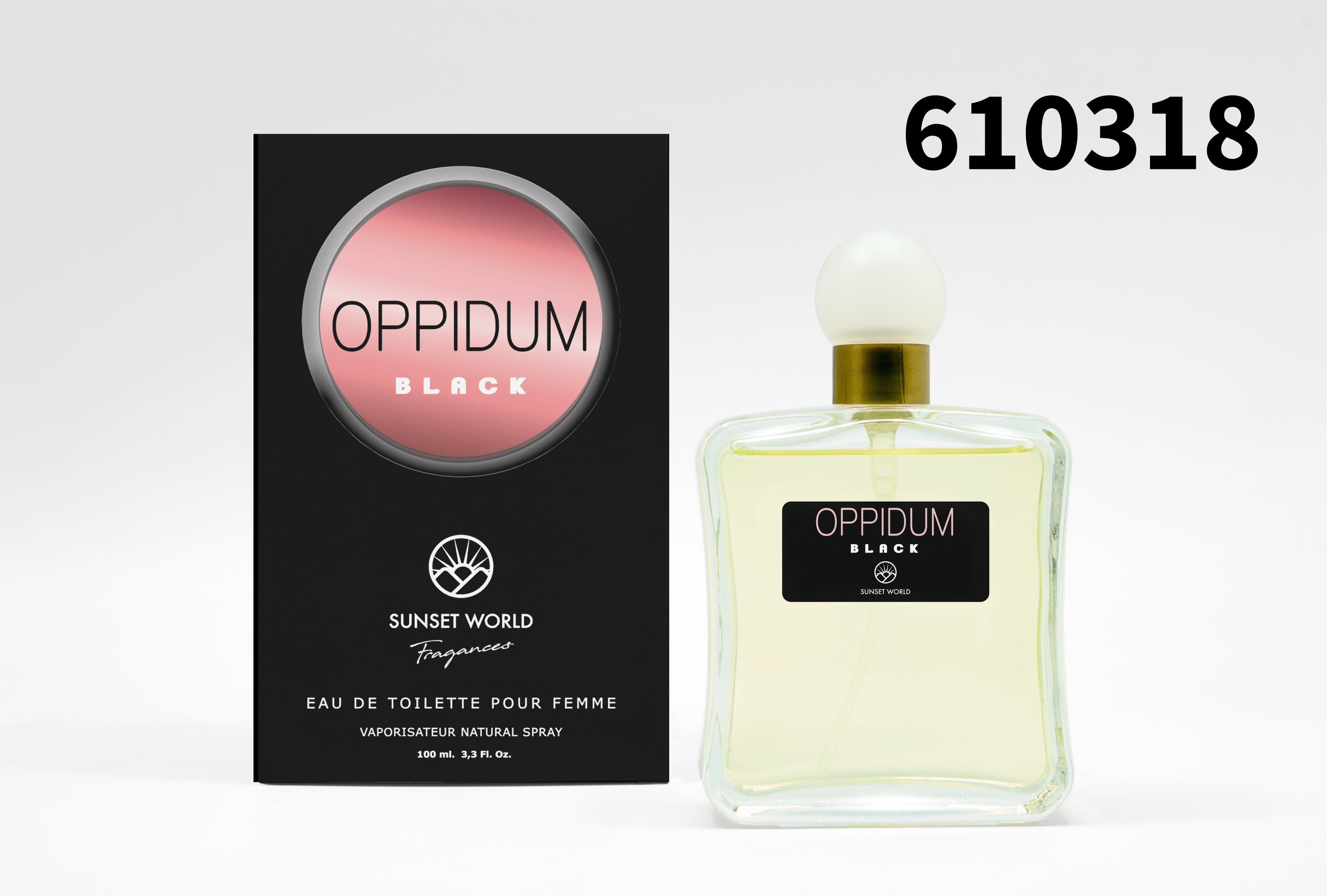 Perfume Sunset World Oppidum Black de 100ml