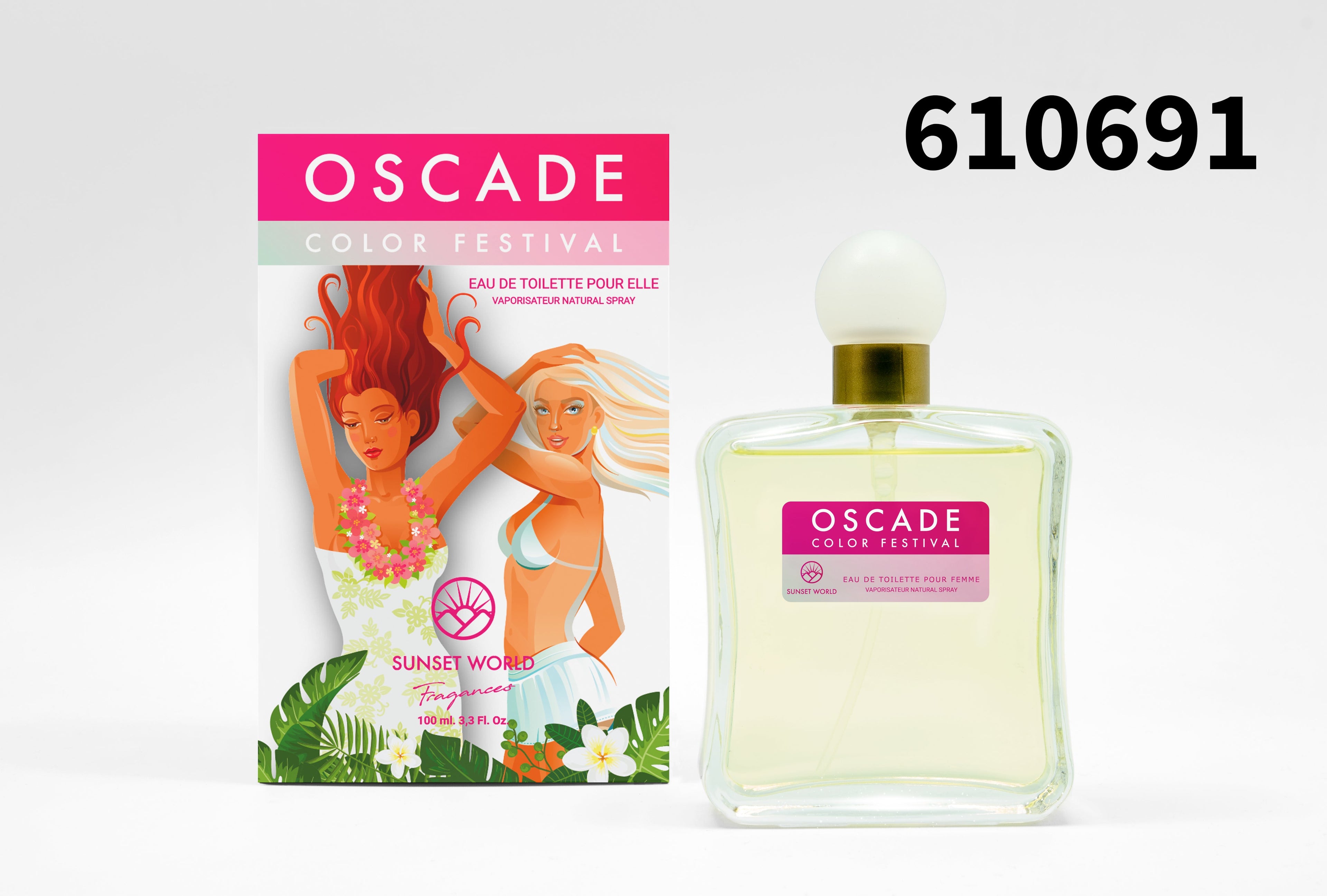 Perfume Sunset World Oscade Color Festival de 100ml