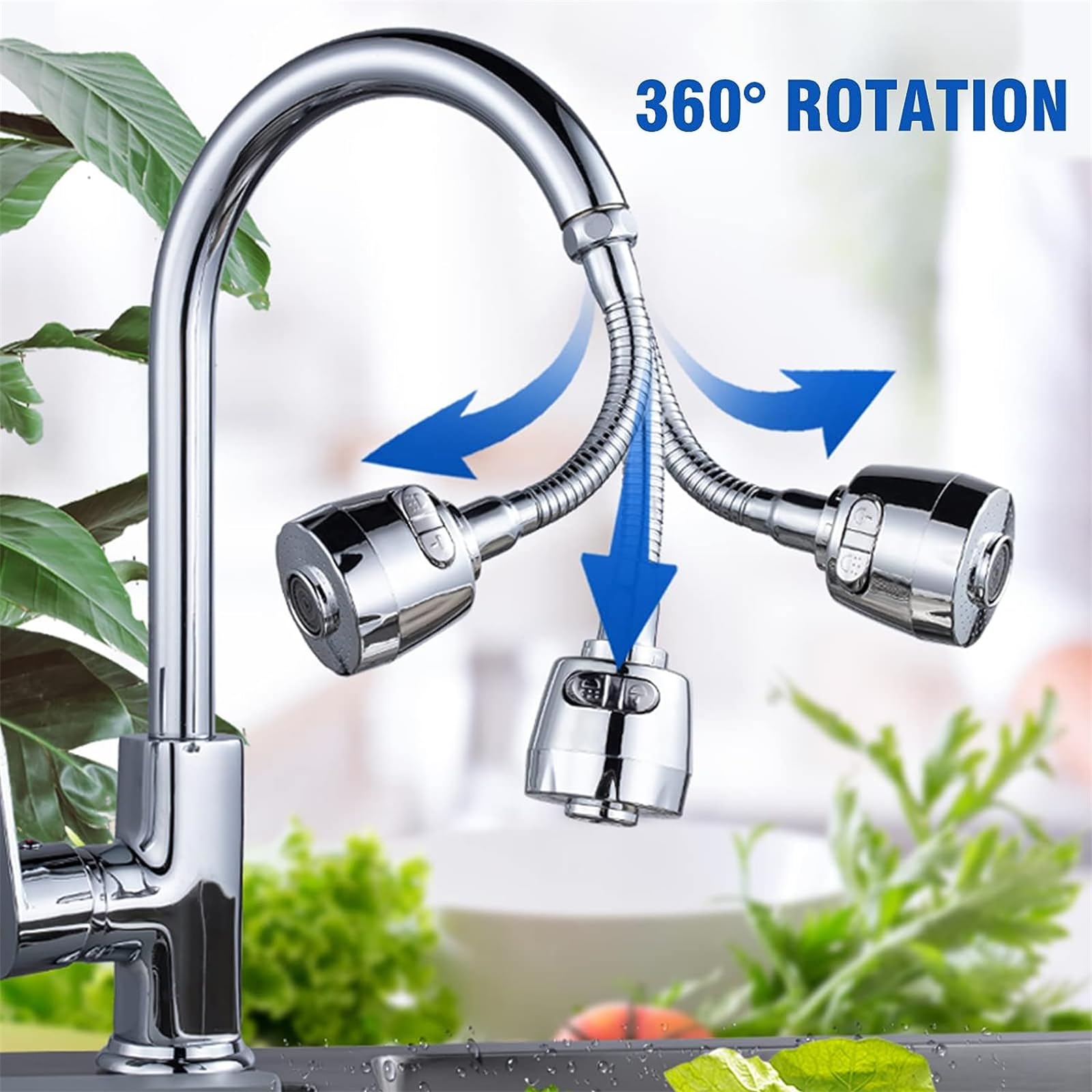 Extensor Flexível de Torneira com Rotação 360°