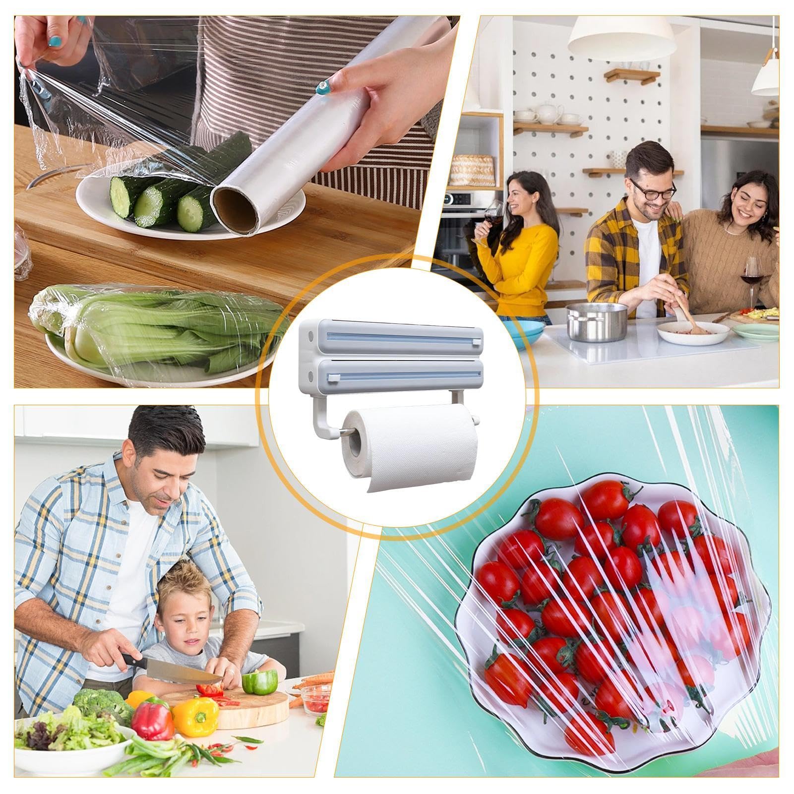 Dispensador de Parede 3 em 1 para Cozinha