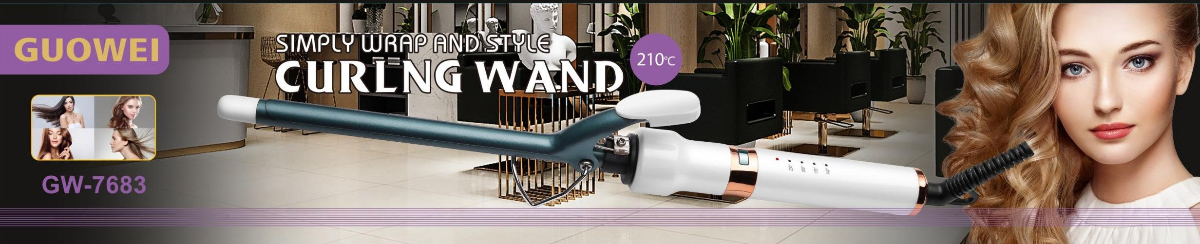 GUOWEI Modelador de Caracois Profissional GW-7683 210ºC