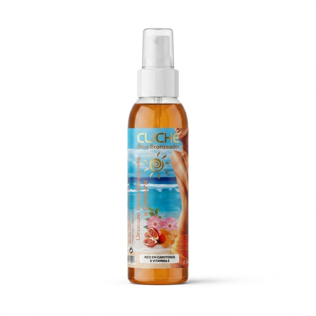 Óleo Bronzeador Cliché de Urucum Rosa Mosqueta e Cenoura 100ml