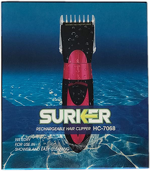 SURKER HC-7068 Máquina de Cortar Cabelo Recarregável Húmido e Seco