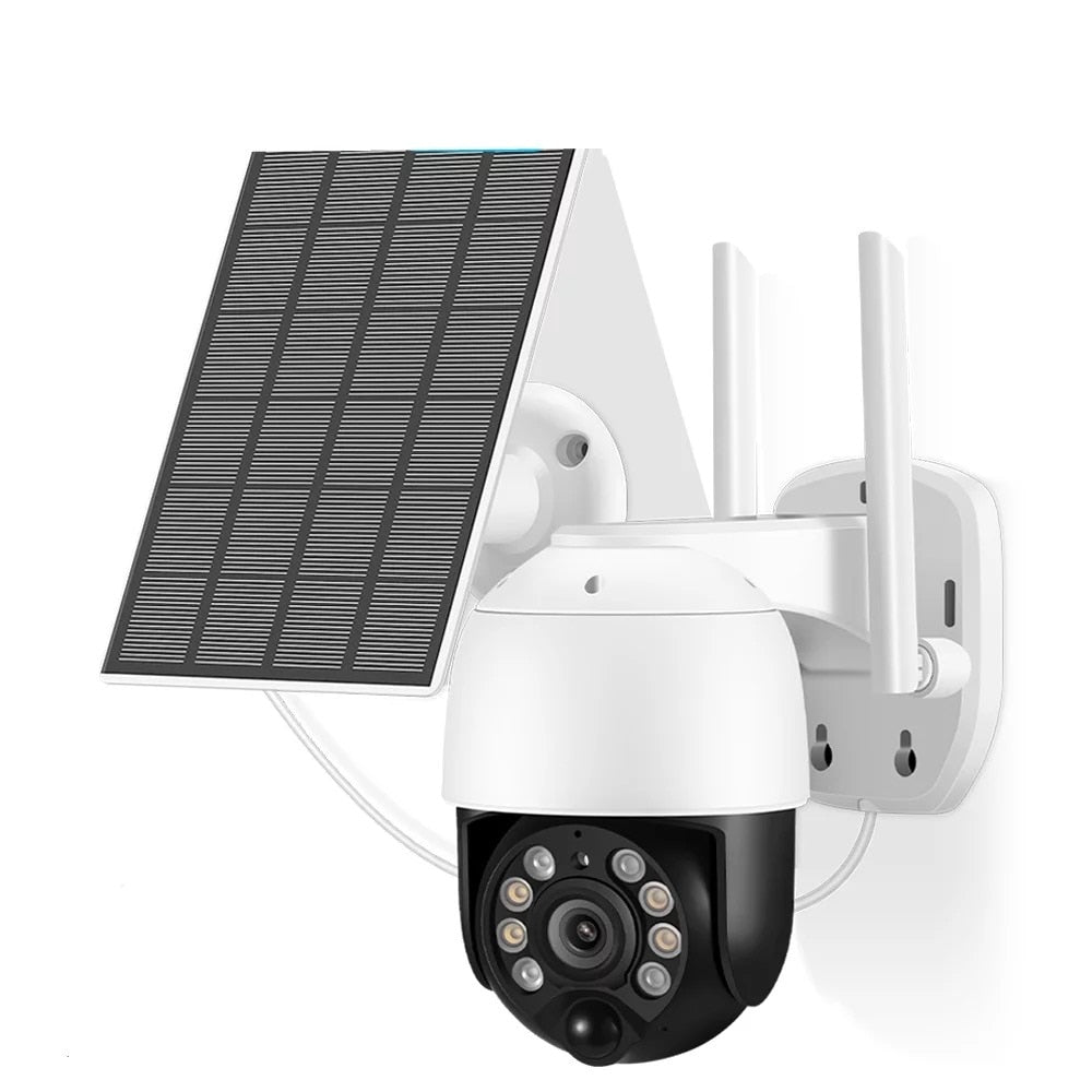 Camera PTZ Exterior Solar WIFI Sem Cabos com Visão Noturna