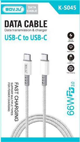 Cabo USB-C para USB-C BOVJU K-S045 66W