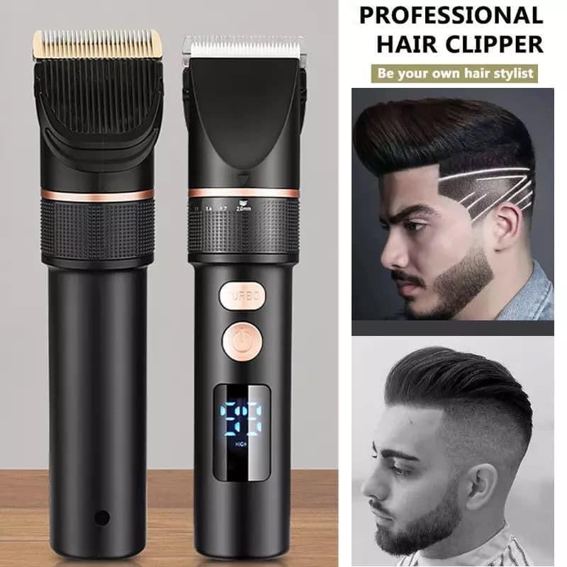 Máquina de Cortar Cabelo Profissional com Ecrã LCD L-6706