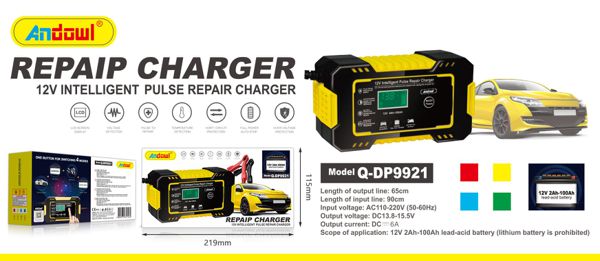 Carregador Inteligente de Baterias 12 V com Função de Reparação