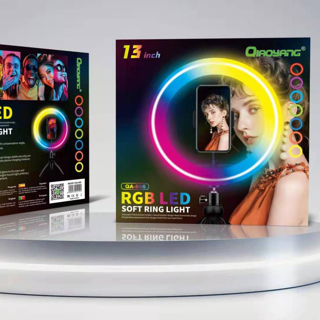 Ring Light RGB LED 13" com Tripé 1.6m