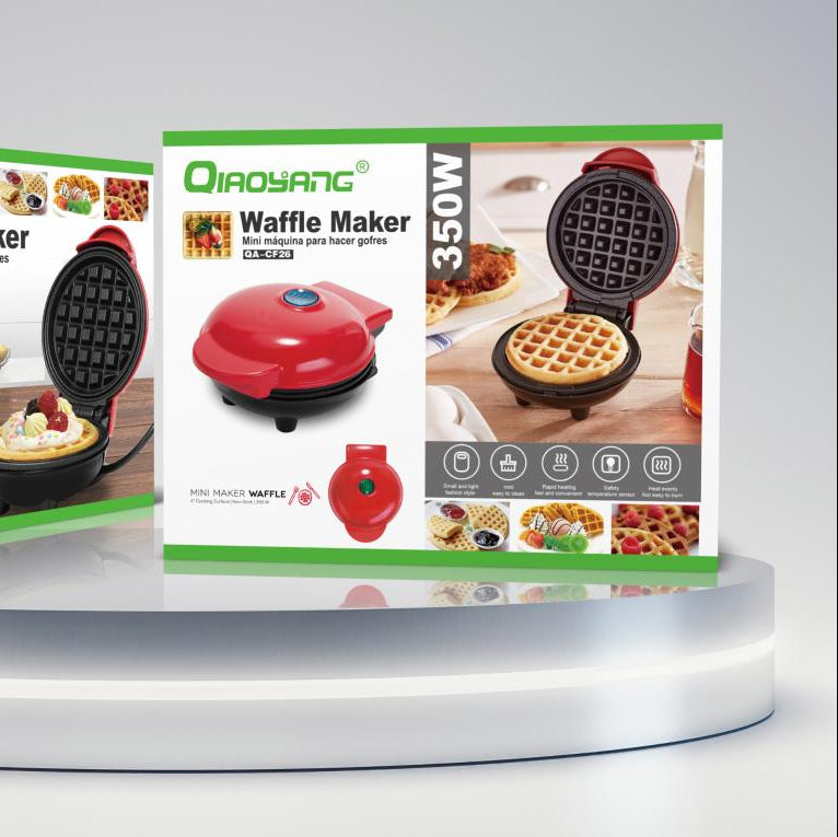 Mini Máquina de Waffles Elétrica 350 W