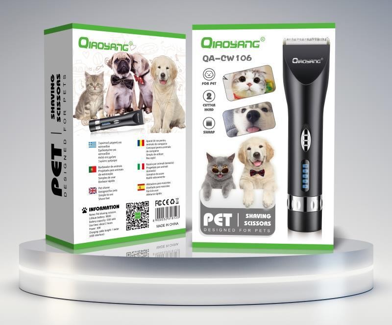 Tosquiadora Elétrica Recarregável para Animais de Estimação Qiaoyang QA-CW106