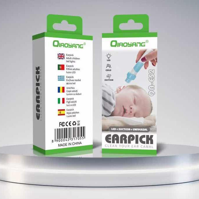 Limpa-Ouvidos Elétrico com Sucção e Luz LED