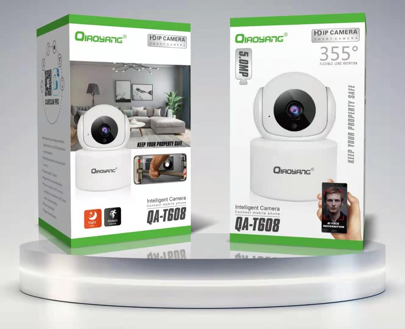 Câmara IP Interior Inteligente WiFi 5MP 355° com IA — Qiaoyang QA-T608