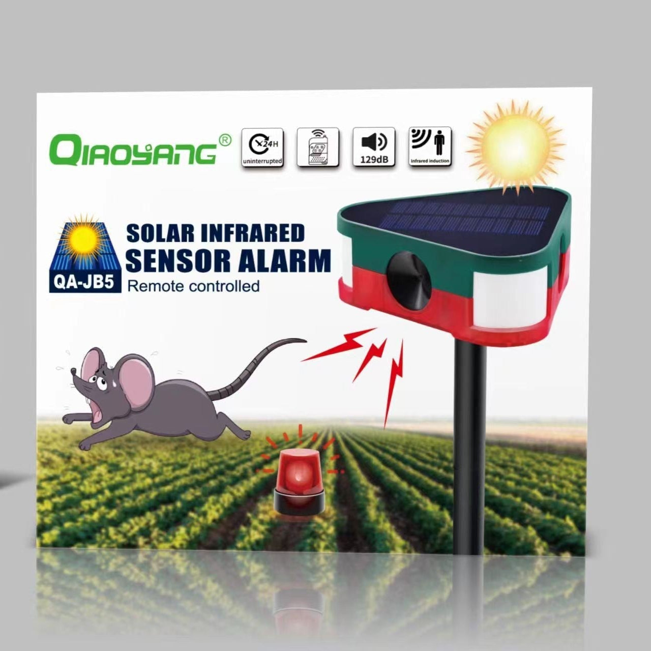 Alarme Solar Infravermelho Anti-Intrusão e Repelente de Animais