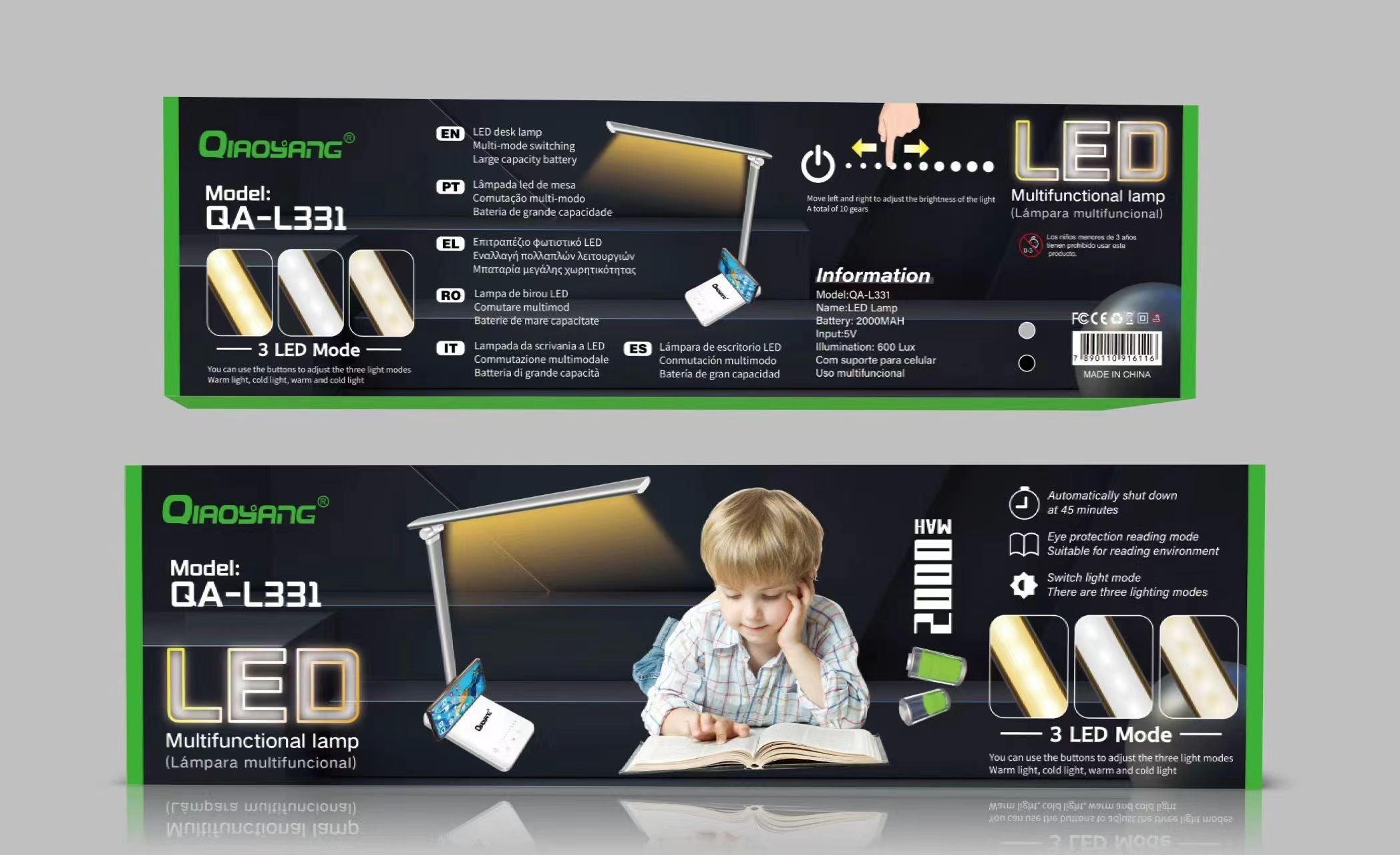 Candeeiro de Mesa LED Multifuncional com Suporte