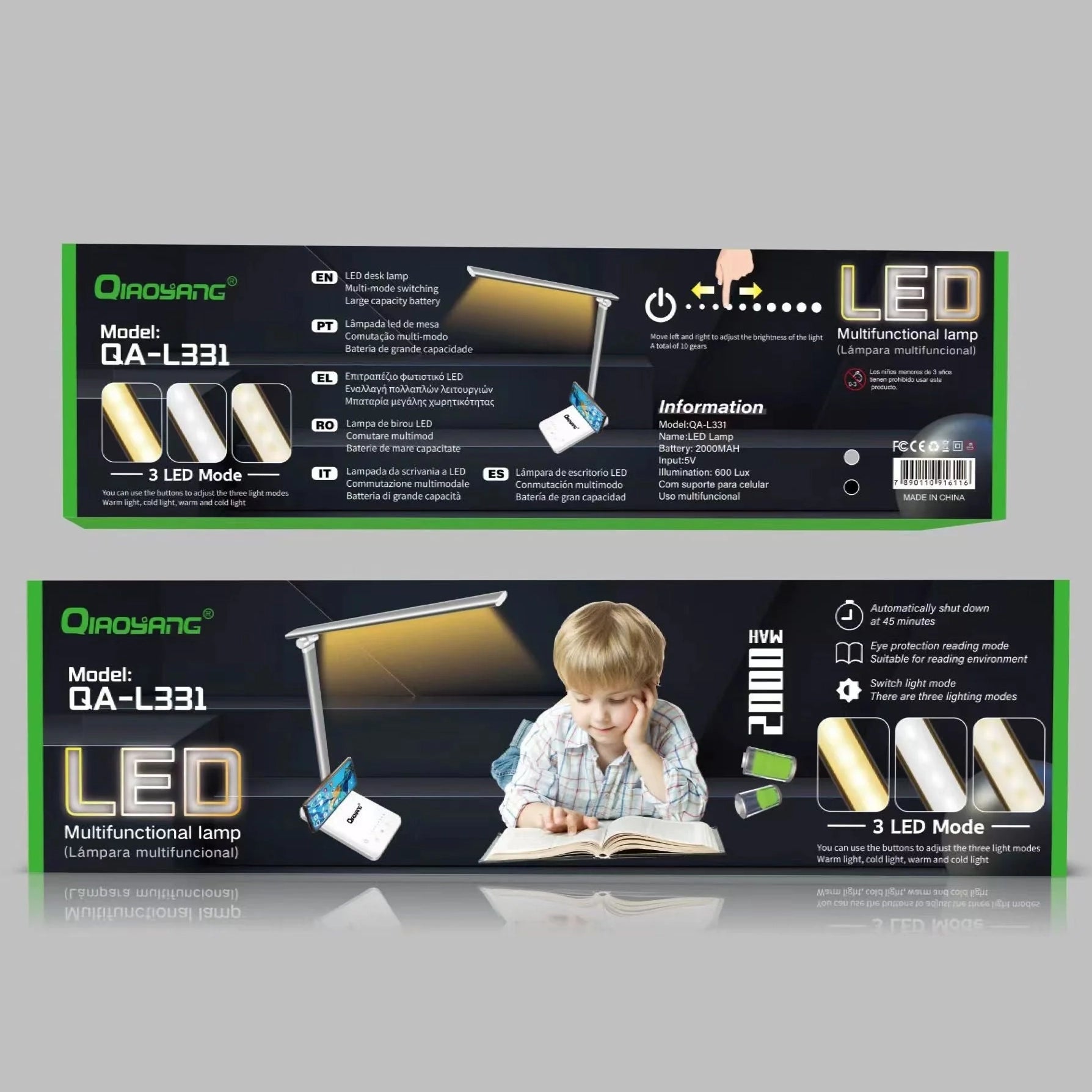 Candeeiro de Mesa LED Multifuncional com Suporte