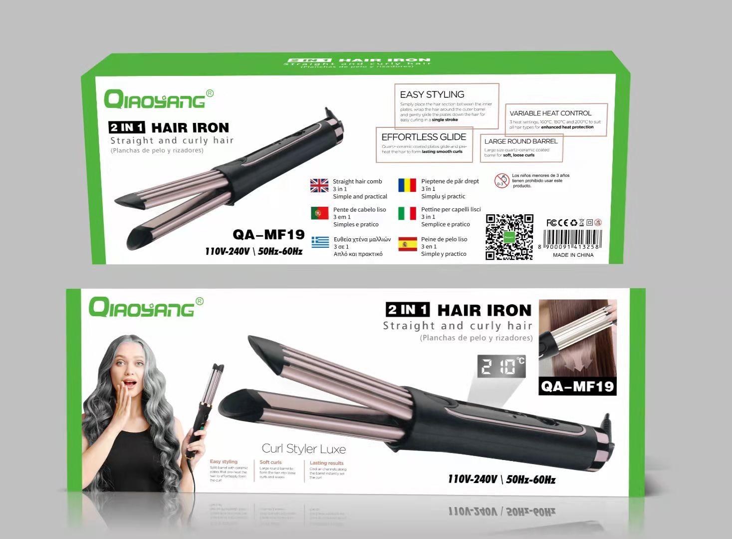 Ferro de Styling 2 em 1 Qiaoyang QA-MF19 | Alisar e Ondular