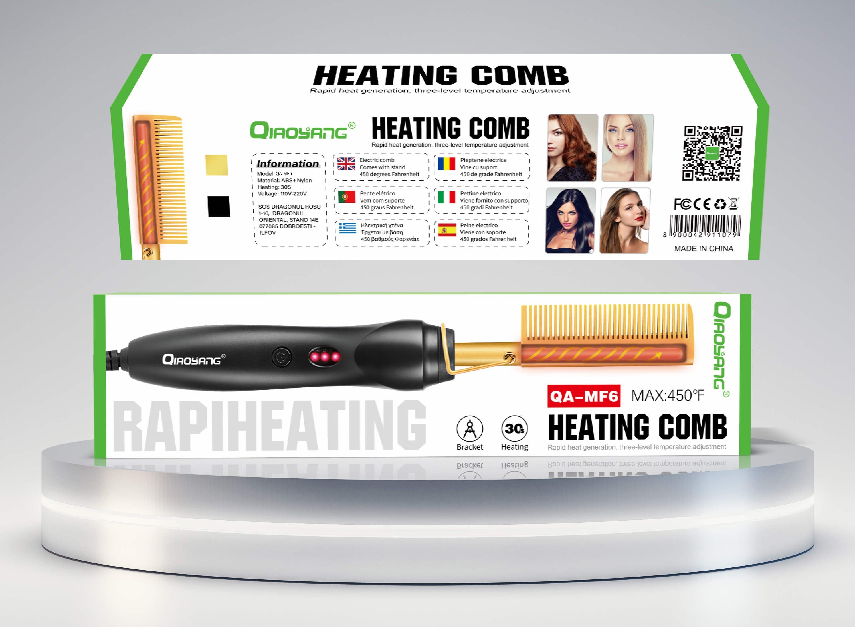 Pente Elétrico de Aquecimento Qiaoyang QA-MF6 450°F