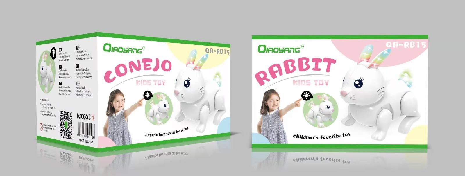 Coelho Robótico Interativo Infantil Qiaoyang QA-RB15