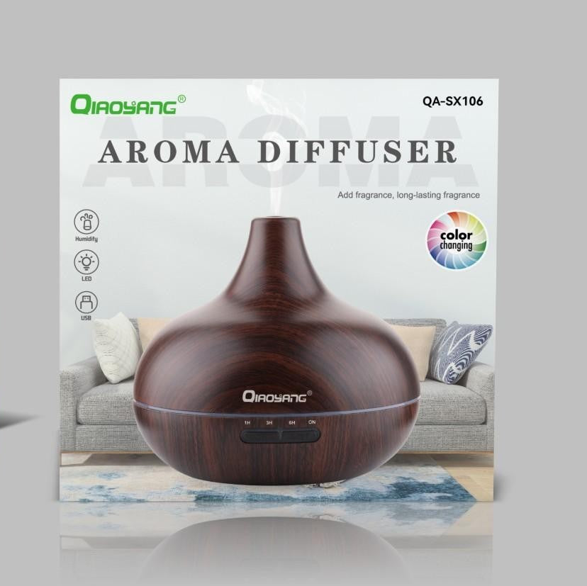 Difusor de Aroma Textura Madeira com Mudança de Cor