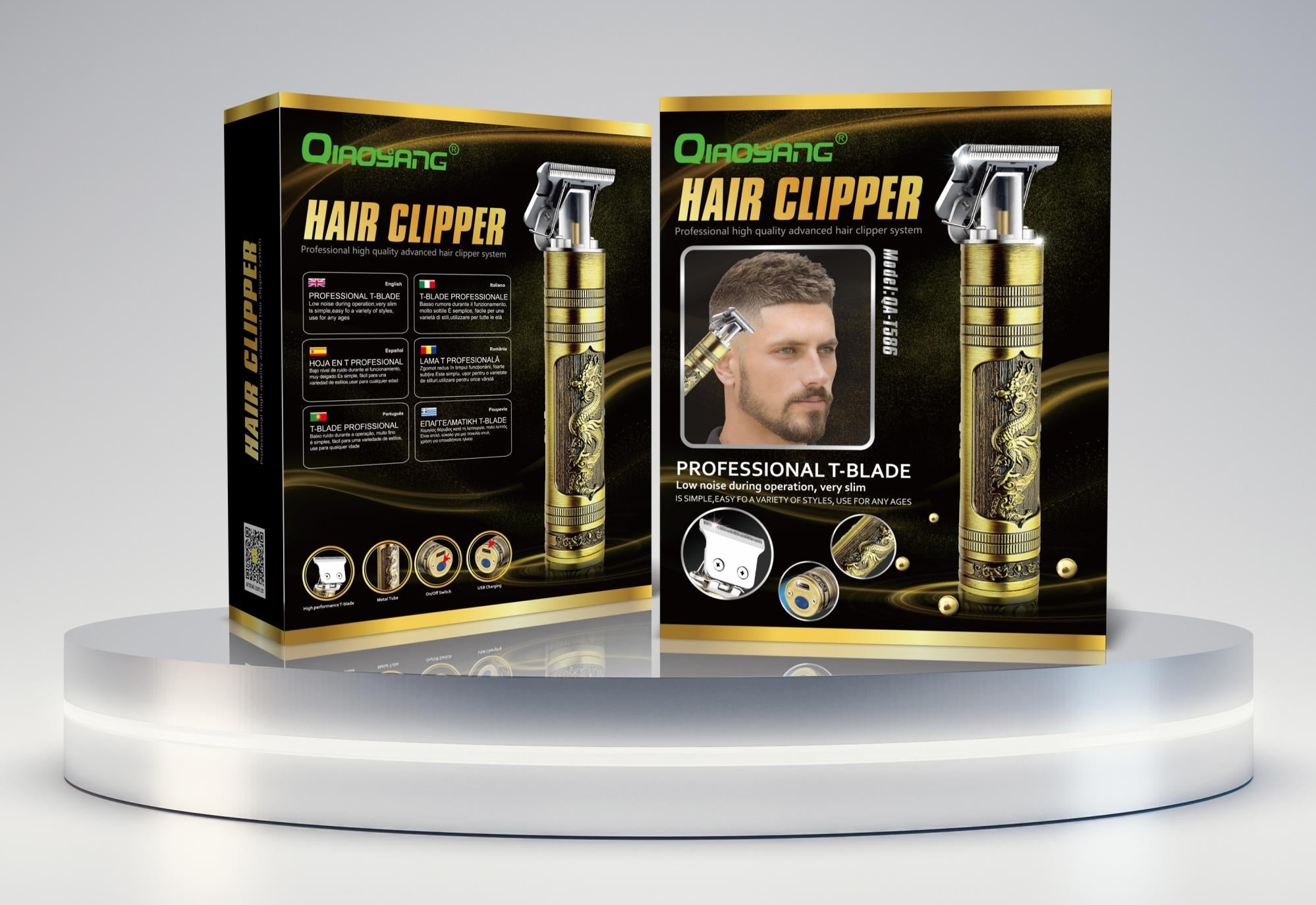 Máquina Corta Cabelo Profissional T-Blade