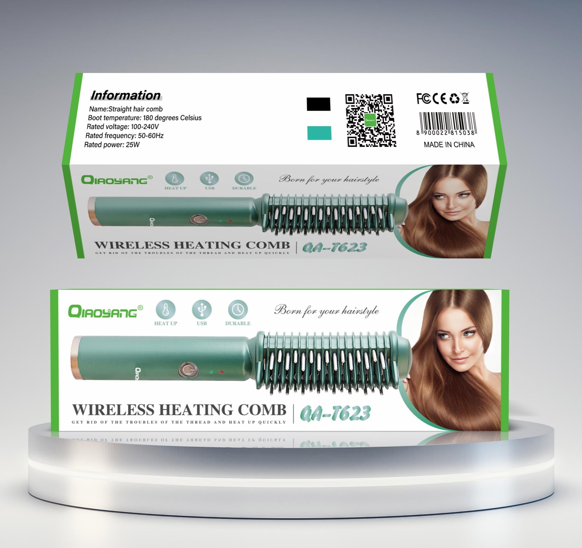 Escova Alisadora Sem Fios com Aquecimento QA-T623